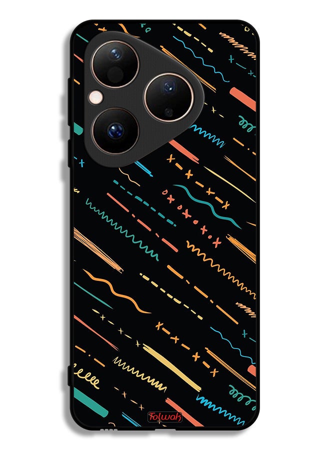 Tolwak Huawei Pura 80 Protective Case Cover X Lines Abstract Pattern - Image 1