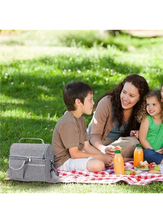 حقيبة غداء كبيرة معزولة حرارياً للنزهات للنساء والرجال حقيبة نزهة للأطفال - Image 5