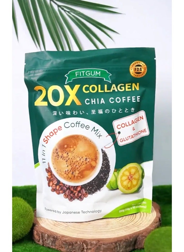FITGUM Collagen chai coffee 11in1 shape coffee mix - Image 1