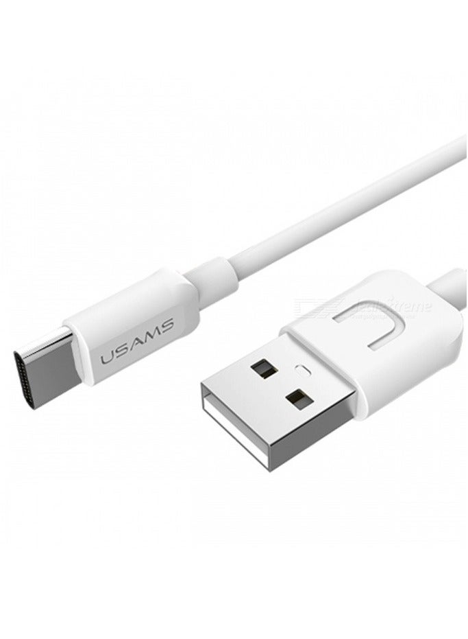 Usams T21 Charger Kit T18 UK Fast Charger + U turn Type-C Cable White  - Image 3
