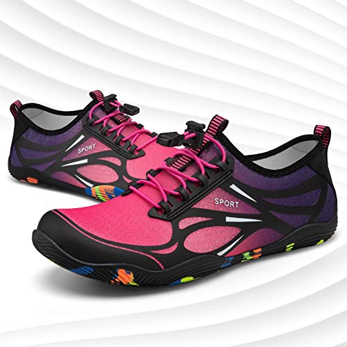 ATHMILE Water Shoes for Women Men River Shoes Adult Swim Beach Lake Pool Aqua Socks Barefoot Quick Dry for Hiking Surfing Kayaking Cruise Ship Essentials Size Women 7.5 / Men 6 (4-Purple) - Image 5