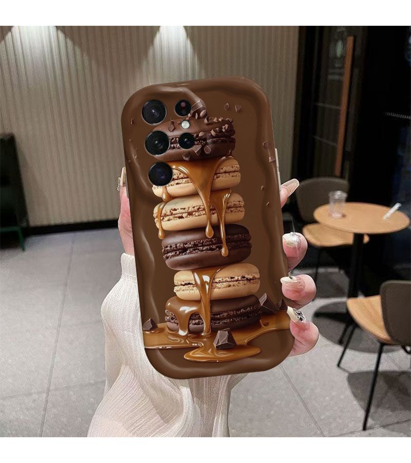Samsung Galaxy S25 ملون 2D كرتون شوكولاتة ماكارون كعكة اللافا غطاء هاتف ناعم مقاوم للصدمات لـ A03 A04E A05S A07 A10 A11 A12 A13 A14 A15 A16 A17 A21S A22 A23 A24 A25 A32 A33 A34 A35 A52 A53 A54 A55 S20FE S21 S22 - Image 3