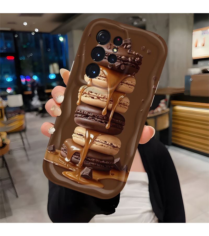 Samsung Galaxy S25 ملون 2D كرتون شوكولاتة ماكارون كعكة اللافا غطاء هاتف ناعم مقاوم للصدمات لـ A03 A04E A05S A07 A10 A11 A12 A13 A14 A15 A16 A17 A21S A22 A23 A24 A25 A32 A33 A34 A35 A52 A53 A54 A55 S20FE S21 S22 - Image 2
