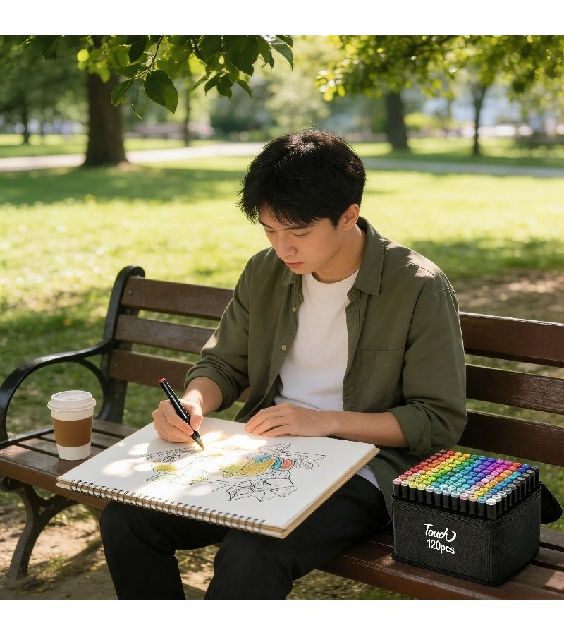 60pcs Color Marker Set With Portable Storage Case Smooth Ink Durable Tips For Teachers Artists - Image 4