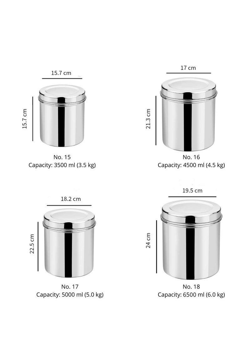 Ayda 4-Pieces Stainless Steel Dabba Storage Container with Air Tight Lid  - Image 2