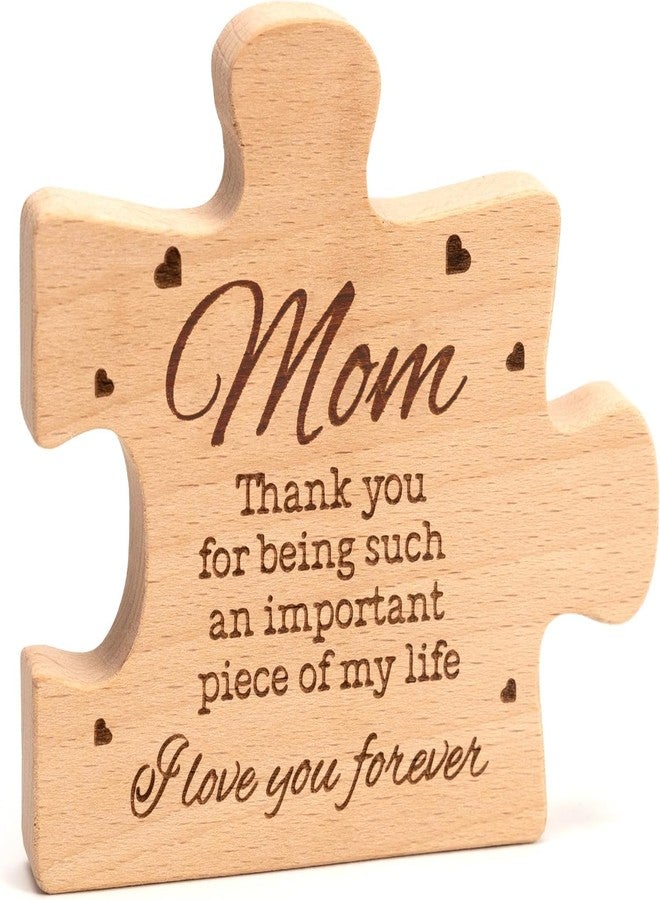 MAILAMCRAFT Mothers Day Puzzle Gifts for Mom, Heartwarming Birthday Puzzle Block Natural Wooden Engraved Gifts, Happy Mothers Day Decor Presents from Kids Daughter Son, Unique Keepsake Home Desk Decor, Mama Gift - Image 1