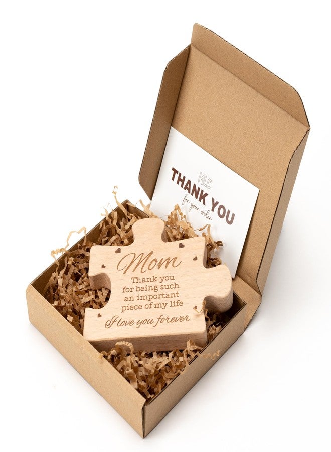 MAILAMCRAFT Mothers Day Puzzle Gifts for Mom, Heartwarming Birthday Puzzle Block Natural Wooden Engraved Gifts, Happy Mothers Day Decor Presents from Kids Daughter Son, Unique Keepsake Home Desk Decor, Mama Gift - Image 2