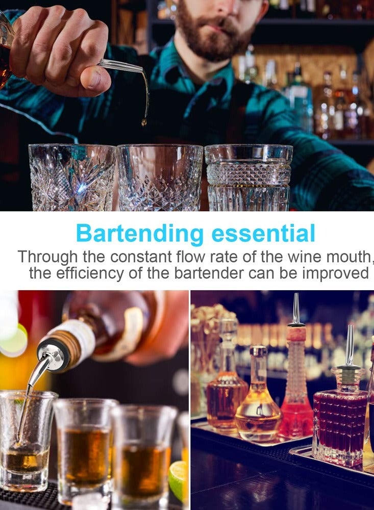 SYOSI كاستويف 12 قطعة من سلكا المقاوم للصدأ لصب زجاجات المشروبات مع أغطية مطاطية سيامية، سدادات زيت الزيتون والخل، أغطية مطاطية لصب المشروبات - Image 2