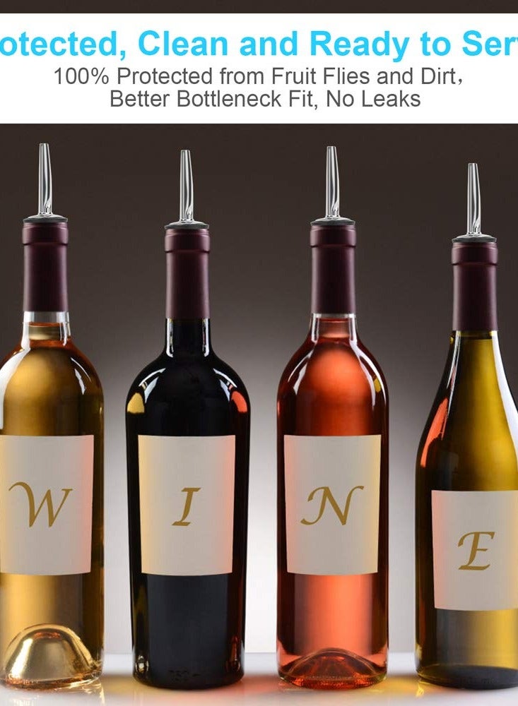 SYOSI كاستويف 12 قطعة من سلكا المقاوم للصدأ لصب زجاجات المشروبات مع أغطية مطاطية سيامية، سدادات زيت الزيتون والخل، أغطية مطاطية لصب المشروبات - Image 3