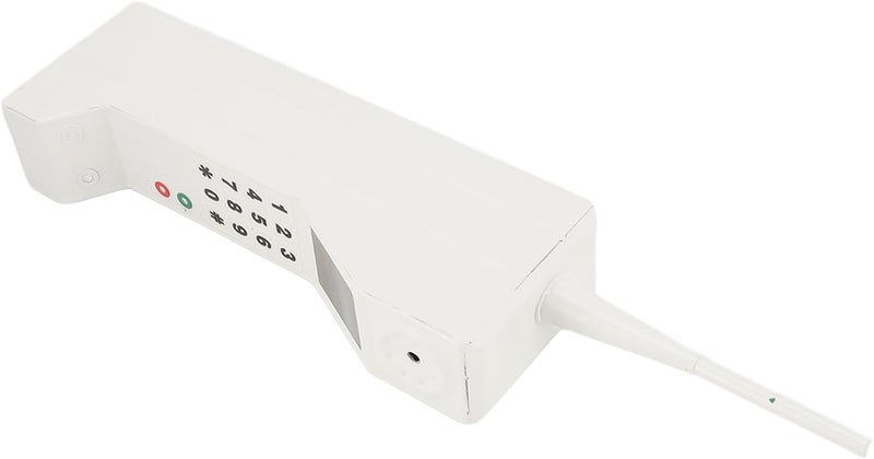 Asixxsix Retro Brick Cell Phone Ornament, Vintage 80s 90s Mobile Phone Model Iron Construction Lightweight Design Details, Portable Old Fashioned Prop with Photography (White) - Image 1