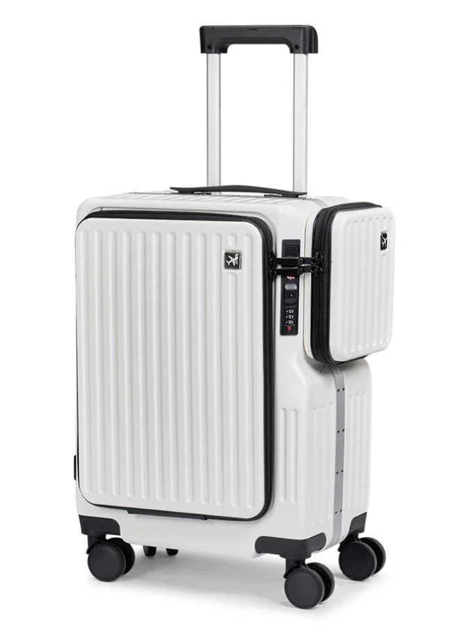 ليمرا حقيبة سفر مخصصة لكبينة الطائرة مقاس 20 بوصة مصنوعة من البولي كربونات - حقيبة دوارة و خفيفة الوزن مع قفل TSA و شحن USB و جيب أمامي وحامل أكواب