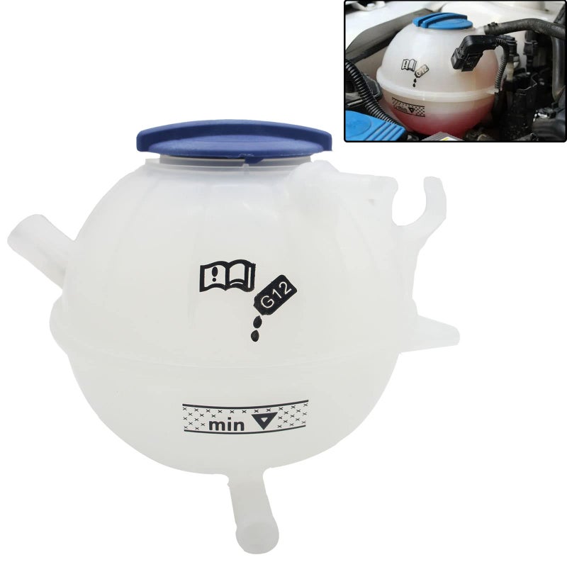 ZZCSZ 603253 1K0121407A Front Engine Coolant Reservoir Tank with Cap Compatible with 20062019 Audi A3 Q3 RS3 TT 19932019 Volkswagen Beetle CC Eos Golf GTI Jetta Passat R32 Rabbit Tiguan Vehicles