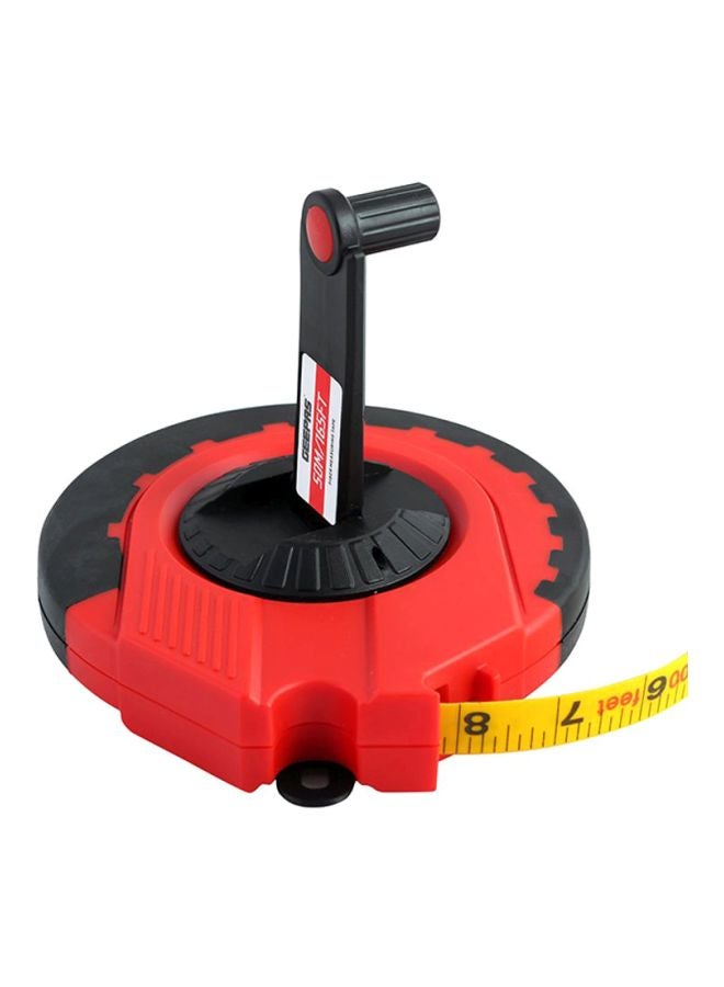GEEPAS 50M Fibreglass Long Measuring Tape, ABS case- Made of Strong and Long-lasting Fiberglass Material, Tough Outer Case and Metal Ring at End Red/Black/Yellow 11x6x7inch - Image 3