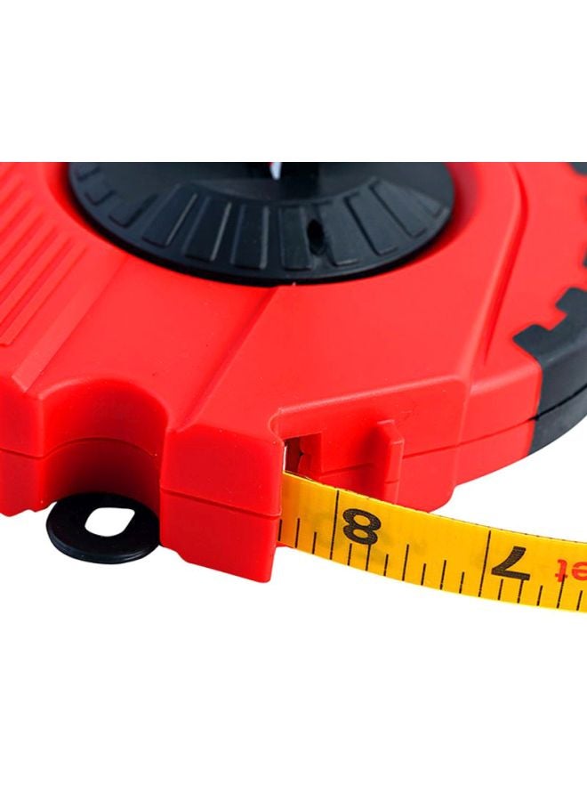 GEEPAS 50M Fibreglass Long Measuring Tape, ABS case- Made of Strong and Long-lasting Fiberglass Material, Tough Outer Case and Metal Ring at End Red/Black/Yellow 11x6x7inch - Image 4