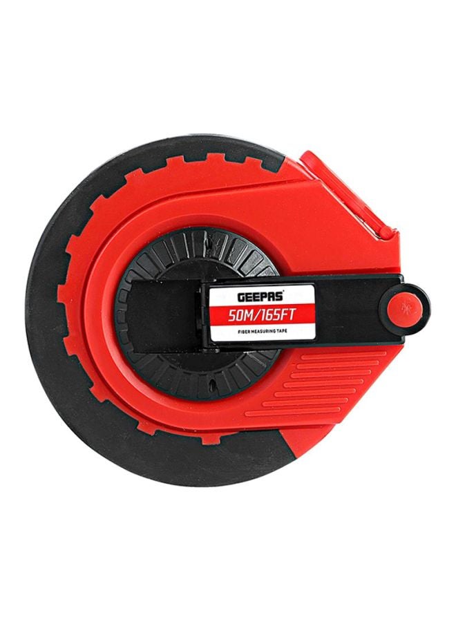 GEEPAS 50M Fibreglass Long Measuring Tape, ABS case- Made of Strong and Long-lasting Fiberglass Material, Tough Outer Case and Metal Ring at End Red/Black/Yellow 11x6x7inch - Image 2