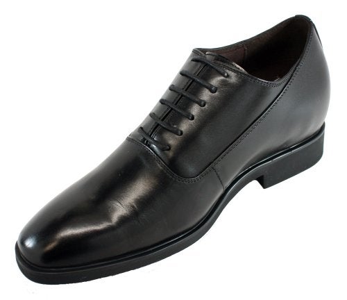 CALTO Men's Invisible Height Increasing Elevator Shoes - Black Premium Leather Lace-up Formal Dress Oxfords - 3 Inches Taller - G8082 - Size 9 D(M) US - Image 2