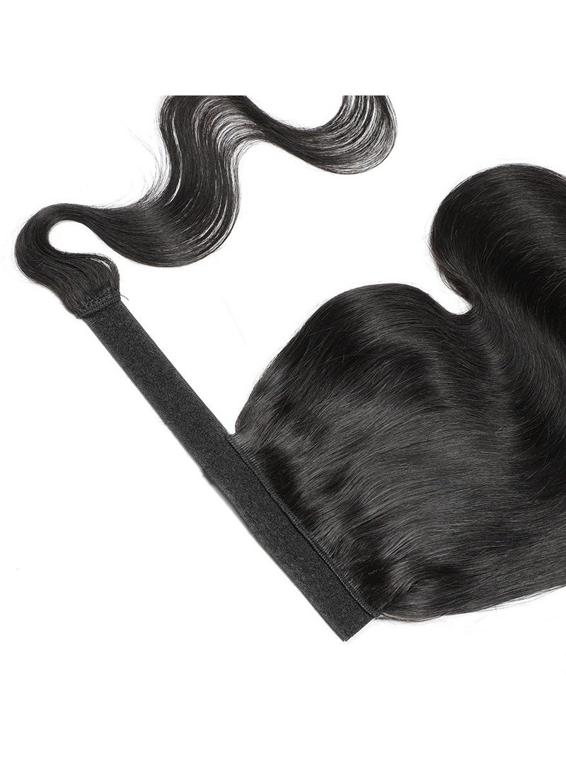 إستيل وصلات ذيل الحصان، وصلات ذيل الحصان بشعر طبيعي 100%، قطعة شعر حقيقية مع معجون سحري ومشط للنساء - Image 3