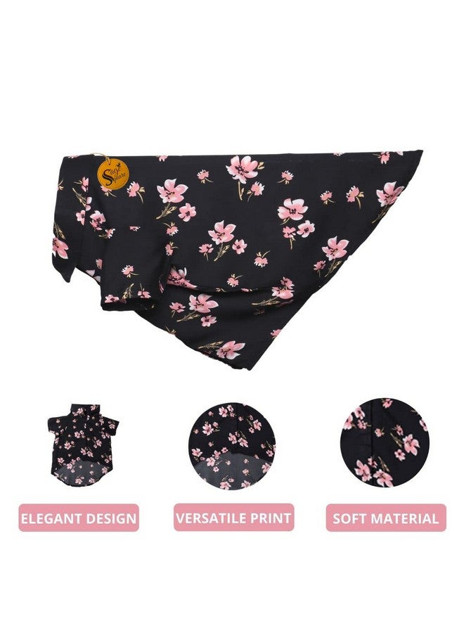 Sage Square Crazy Printed Dog Shirt, Trending Dog Shirt, Ultra Soft & Light Weight, Comfortable & Breathable Dog Apparel, Trendy Outfit (Xxxlarge - 30 Inch) (Black Flower Print) - Image 2