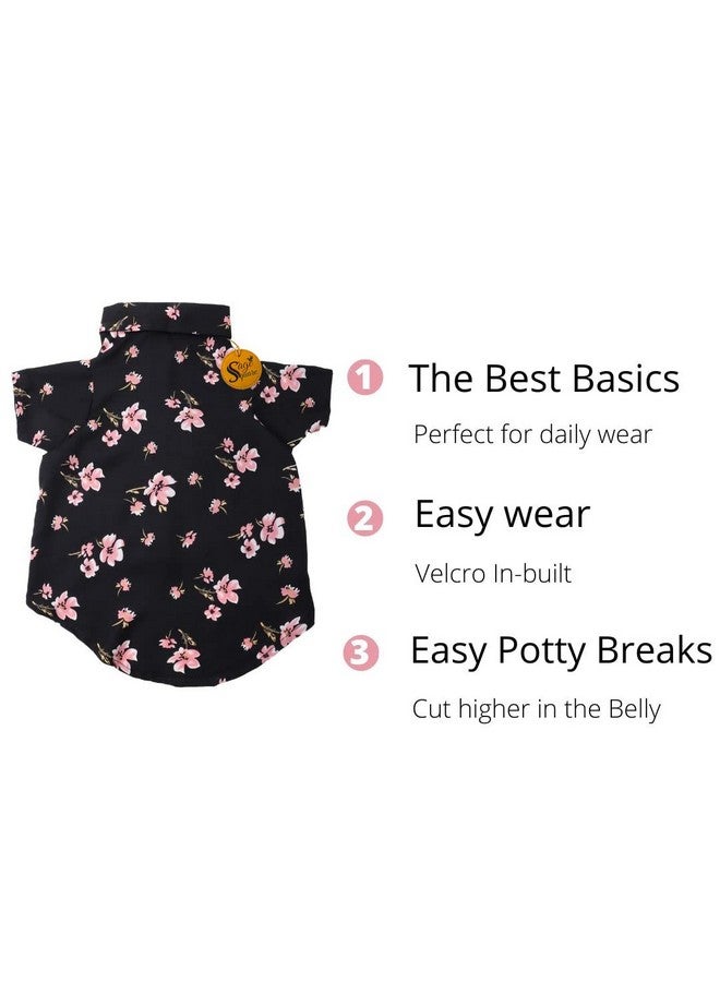 Sage Square Crazy Printed Dog Shirt, Trending Dog Shirt, Ultra Soft & Light Weight, Comfortable & Breathable Dog Apparel, Trendy Outfit (Xxxlarge - 30 Inch) (Black Flower Print) - Image 5