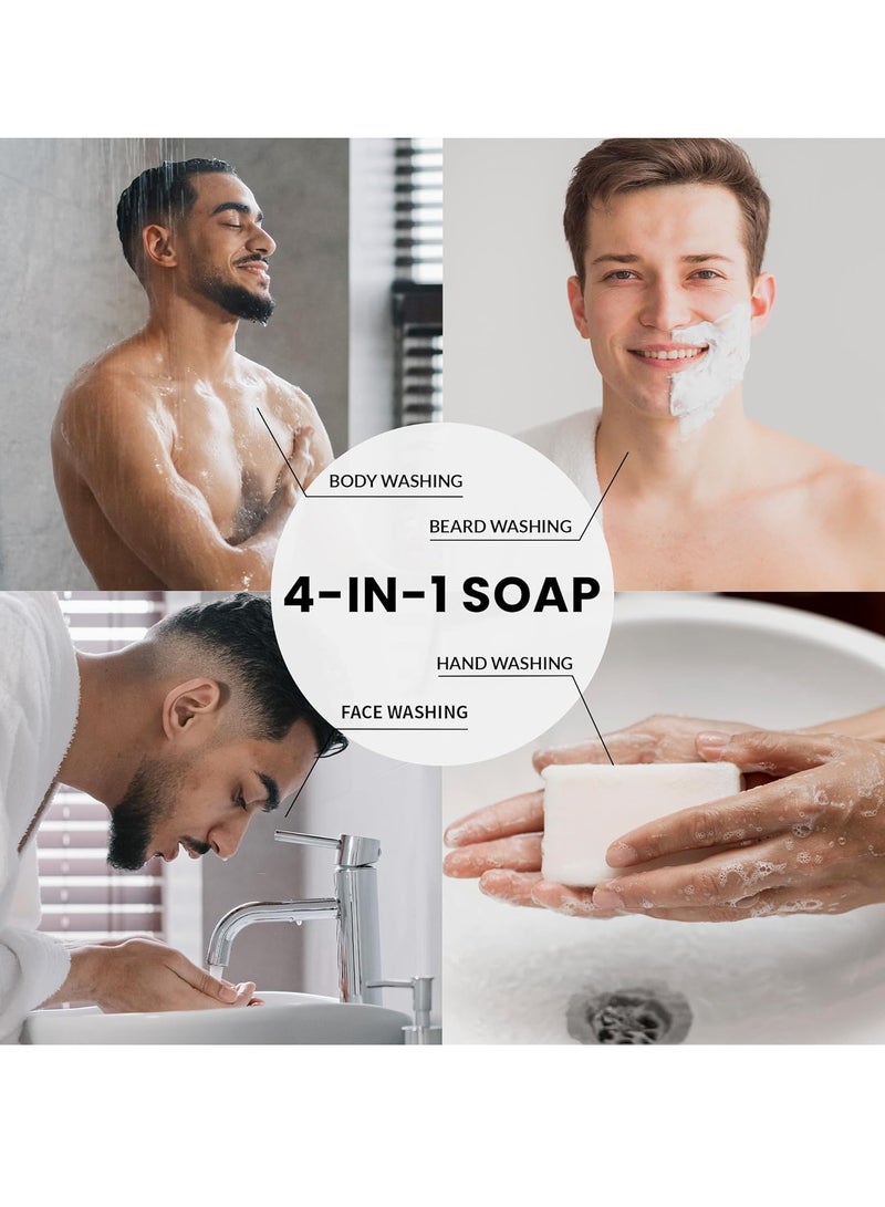 Rinse & Robust Mens Bar Soap 6Pcs Cleansing All Natural Handmade Mens Moisturizing&Exfoliating Oatmeal Scrub Soap Gift for Men Body&Hand All Skin Type|6 Different Scents |3.5 oz of 6 Bars - Image 4