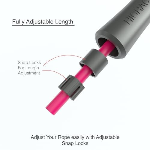 High Activity Professional Heavy Skipping Rope for Man Women & Children Adjustable Weighted Skipping Rope for Exercise, Tangle Free, 10 Feet, Neon Pink - Image 5