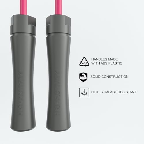 High Activity Professional Heavy Skipping Rope for Man Women & Children Adjustable Weighted Skipping Rope for Exercise, Tangle Free, 10 Feet, Neon Pink - Image 4