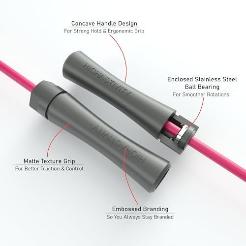 High Activity Professional Heavy Skipping Rope for Man Women & Children Adjustable Weighted Skipping Rope for Exercise, Tangle Free, 10 Feet, Neon Pink - Image 3