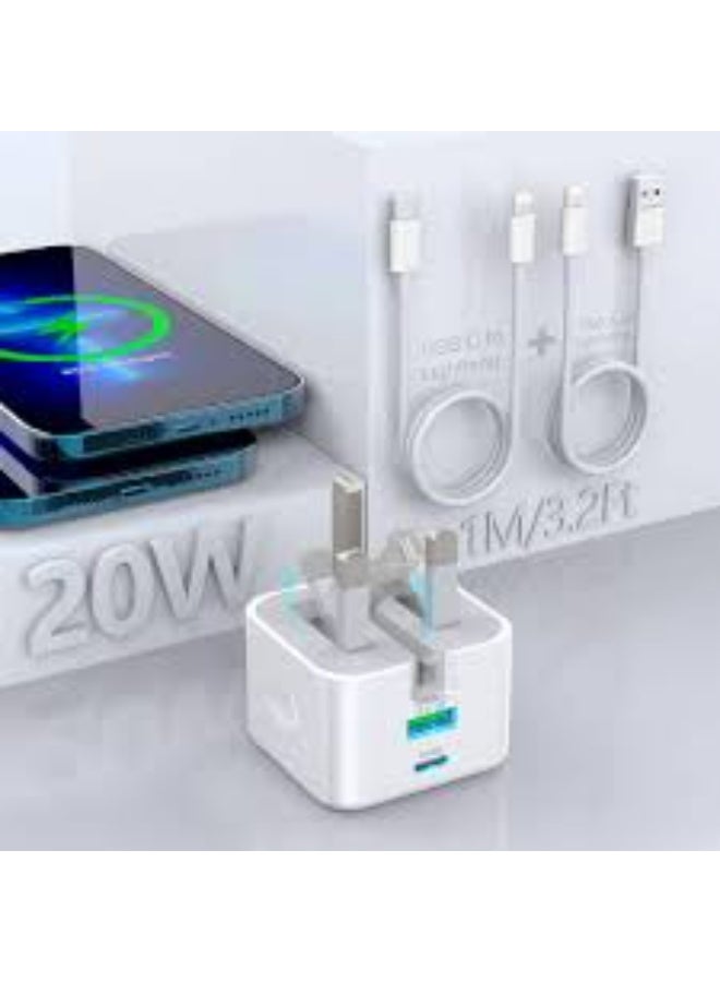 For iPhone 14 13 12 11 Pro XR XS Fast Charging 20W USB-C PD Plug Charger & Cable - Image 2