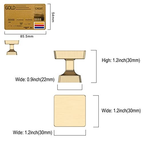 Amerdeco 10 Pack Brushed Gold Cabinet Knobs 1.2 Inch(30mm) Gold Kitchen Cabinet Knobs Dresser Knobs Drawer Knobs and Pulls for Bathroom Cabinets ZH0008 - Image 5