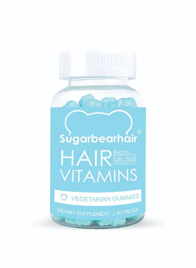 AS SEEN ON TV Sugar Bear Hair Vitamin Gummies - Hair Growth & Strength Supplement | Vegan, Biotin, Vitamin C, D, B12, 60 Count