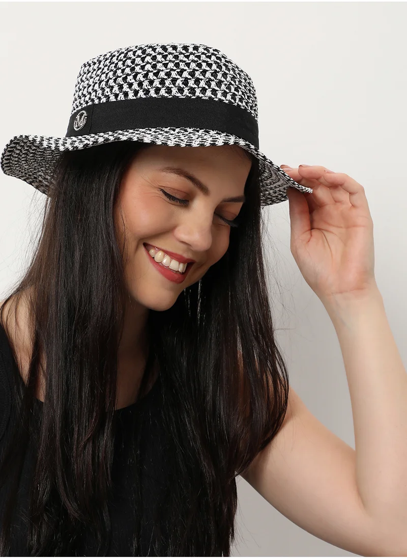 صوص هاوت Black Printed Fedora Hat