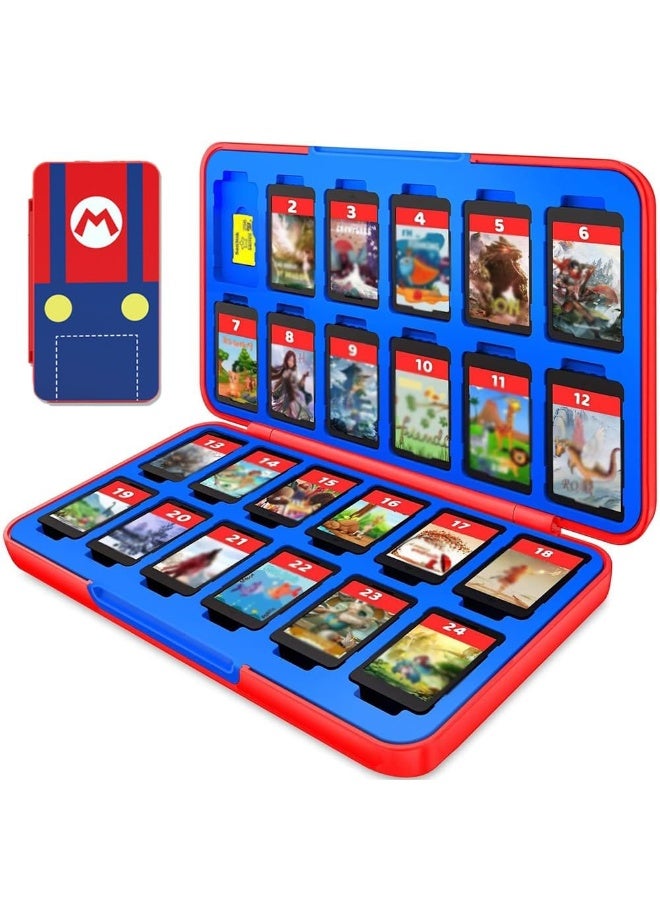 Peachjoy Switch Game Case Holder for Nintendo Switch/OLED/Lite Game Card, Switch Game Holder with 24 Game Slots and 24 Micro SD Card Slots, Game Card Case - Image 1