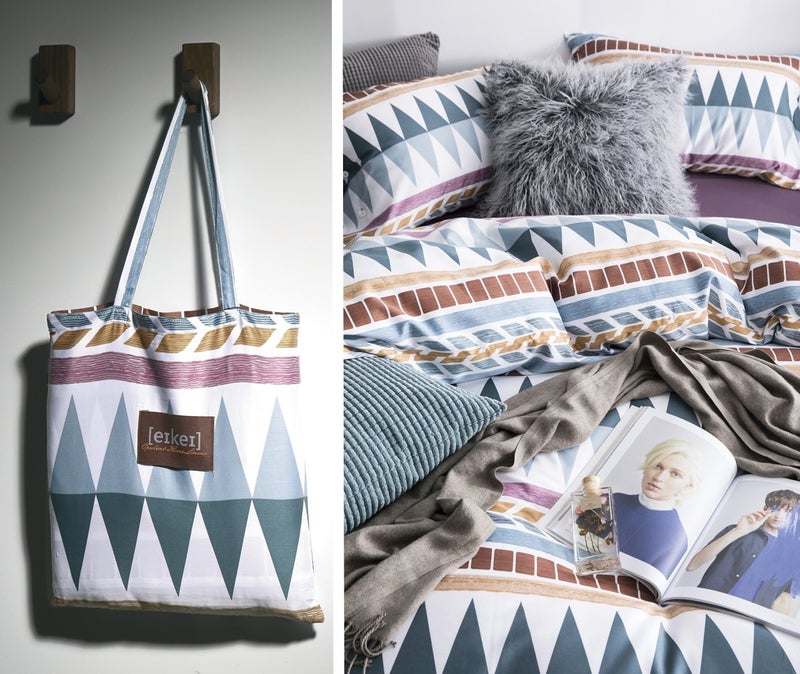 Eikei Bohemian Duvet Cover Striped Ethnic Boho Reversible Southwestern 400TC Cotton Bedding 3pc Set Navy White Orange Modern Geo Aztec Print (Queen, Teal Rust) - Image 3