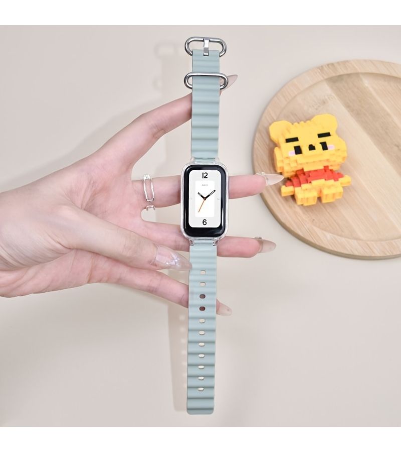 حزام بديل لفرقة Redmi Band 3 وXiaomi Band 9 Active باللون الأبيض بإبزيم قابل للتمدد وقابل للتنفس للسباحة إكسسوارات الساعات الذكية للرجال والنساء سوار متتبع اللياقة البدنية - Image 5