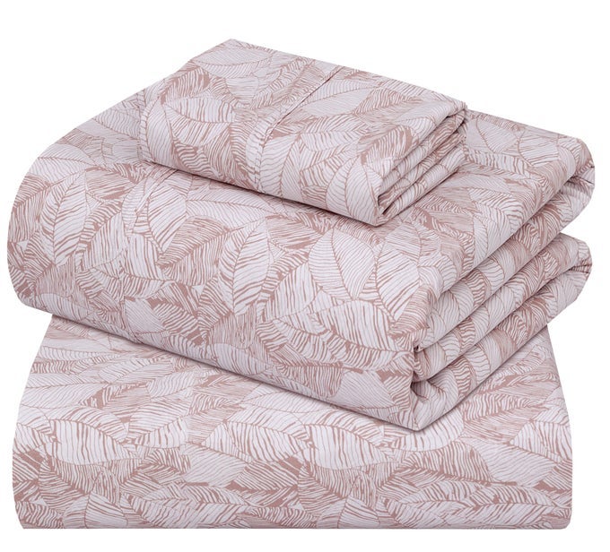100 COTTON SHEETS COOLING CRISP QUEEN SIZE PERCALE SHEETS 16 DEEP POCKETS BED SET LIGHTWEIGHT BREATHABLE DURABLE 4 PIECES NEGATIVE PRINT
