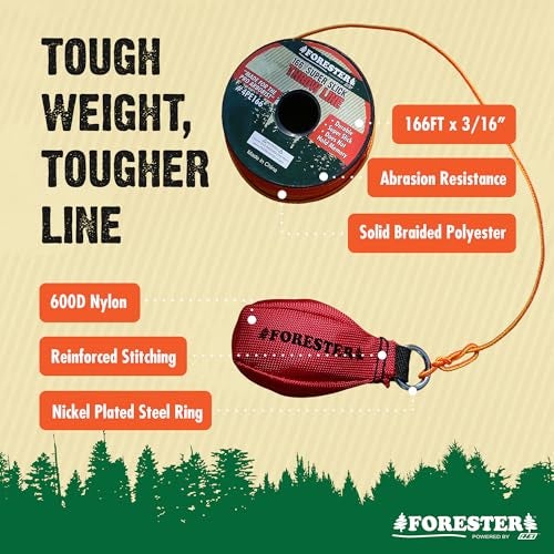 FORESTER Arborist Throw Line Kit | 15oz Throw Weight & 166ft Rope | Ultra Slick 100% Polyester Rope | Arborist Equipment For Tree Climbing - Image 2