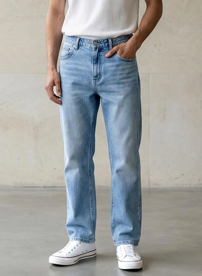 Men Baggy Fit Mid Rise Jeans