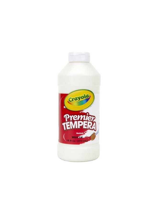 Crayola Premier Tempera Paint For Kids White (16Oz) Kids Classroom Supplies Great For Arts & Crafts Non Toxic Easy Squeeze Bottle - Image 2