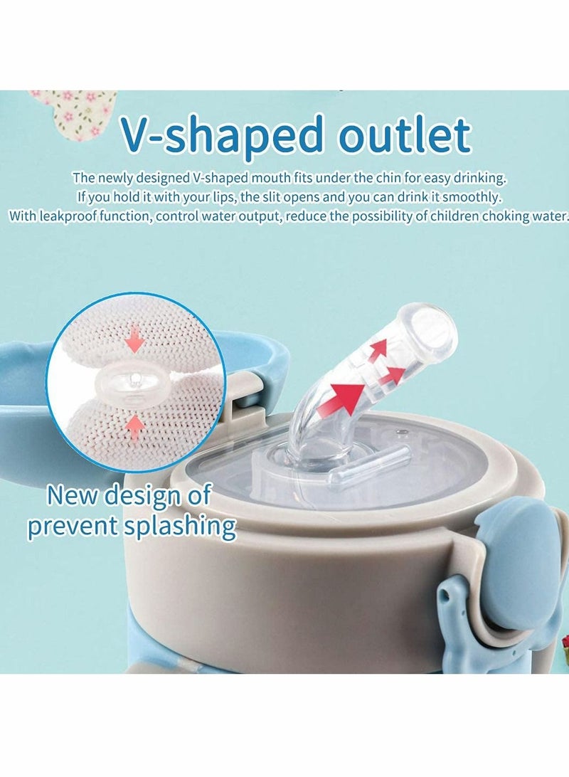 Excefore Sippy Cup for Baby 6-12 Months, Spill-Proof Sippy Cup, Straw for Kids Water Bottle with Soft Silicon Spout Cup for Toddlers,BPA Free, 300ml,Spill Leakproof Plastic Drinking Bottle with Handle - Image 2