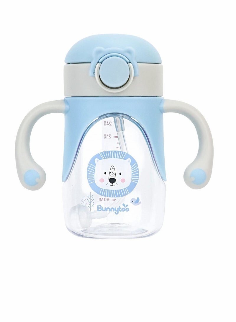 Excefore Sippy Cup for Baby 6-12 Months, Spill-Proof Sippy Cup, Straw for Kids Water Bottle with Soft Silicon Spout Cup for Toddlers,BPA Free, 300ml,Spill Leakproof Plastic Drinking Bottle with Handle - Image 1