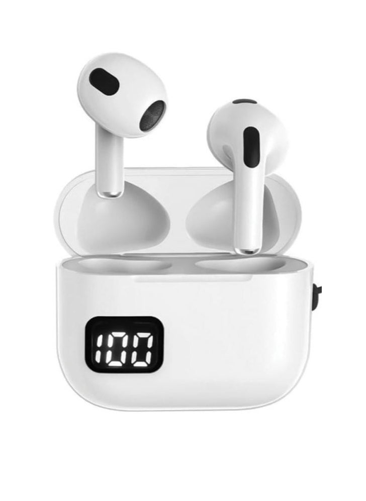 Aviros - LED Display Wireless Earbuds for Tablets and Smart Phones White - Image 1