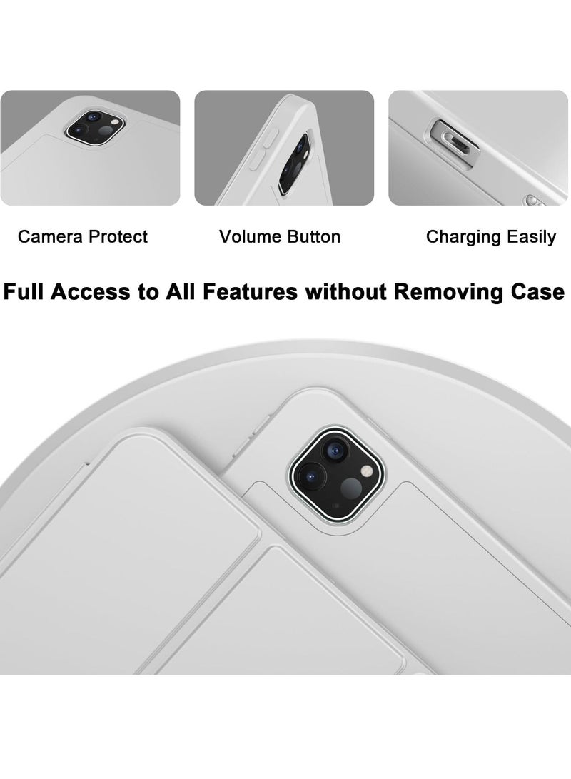 MIGOFAST IPad Pro 13 Inch Case M4 2024 Model  7th Generation  with Pencil Holder  Smart iPad Case [Support Pencil Pro and Pencil  USB-C Support Touch ID and Auto Wake/Sleep Light Gray - Image 3