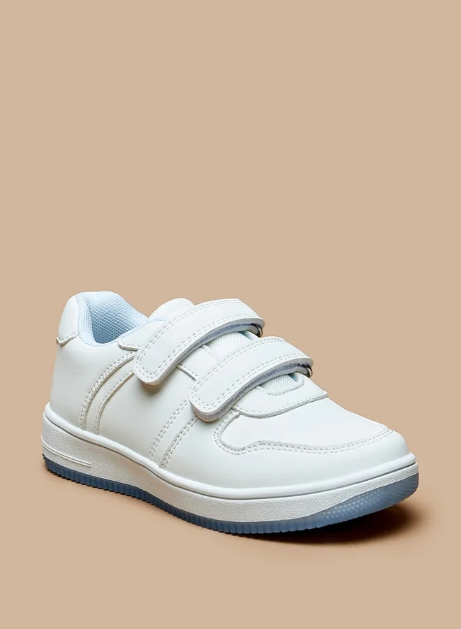 جونيورز Panelled Sneakers with Hook and Loop Closure