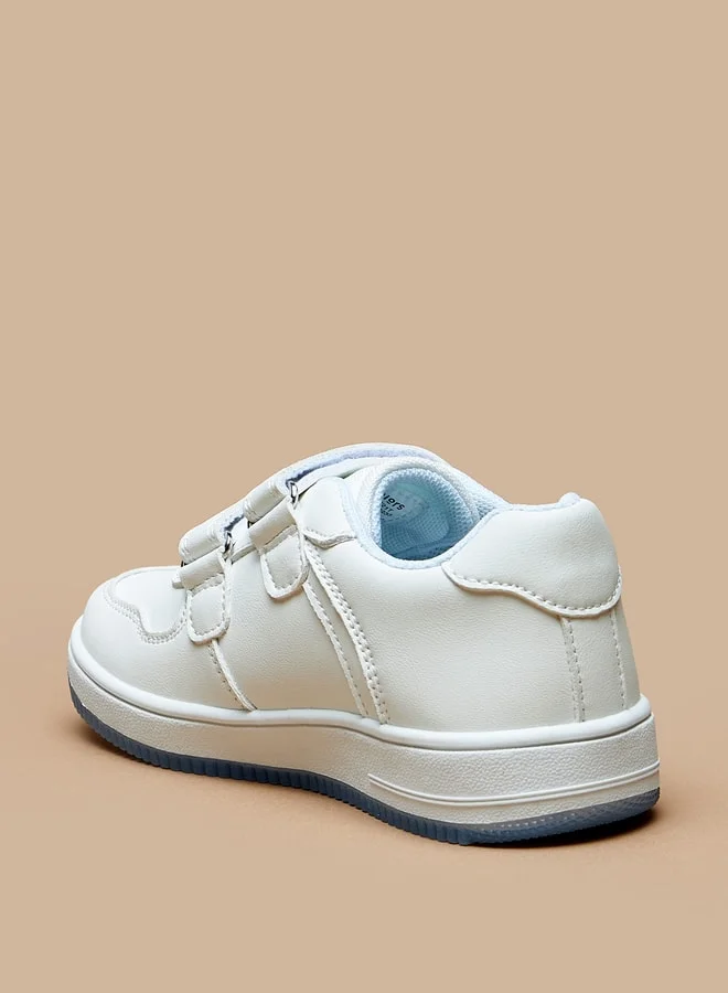 جونيورز Panelled Sneakers with Hook and Loop Closure