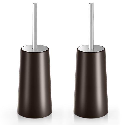 Wsedor Toilet Brush and Holder, 2 Pack Toilet Brush with 304 Stainless Steel Long Handle, Toilet Bowl Brush for Bathroom Toilet-Ergonomic, Elegant,Durable (Bronze) - Image 1