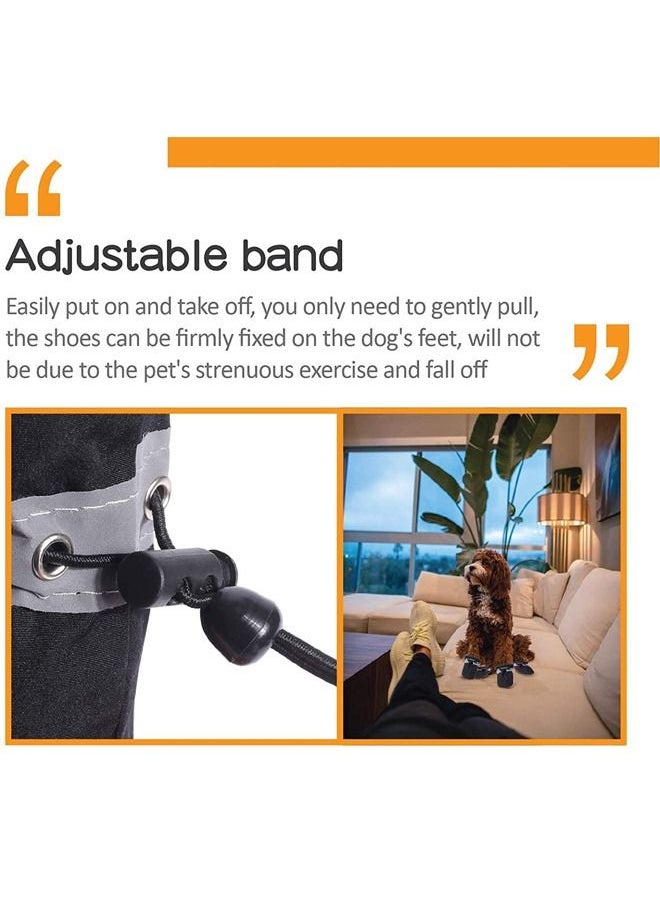 SYOSI Dog Boots, 4 Pcs Light Duty Water Resistant Dog Boots, Winter Dog Shoes with Reflective Straps Anti-Slip Sole Breathable Outdoor Dog Paw Protection  - Image 5