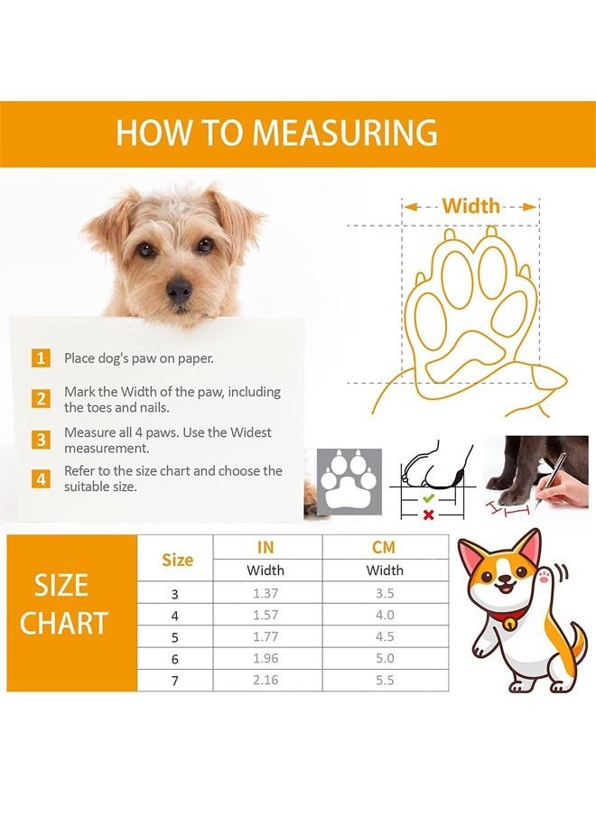 SYOSI Dog Boots, 4 Pcs Light Duty Water Resistant Dog Boots, Winter Dog Shoes with Reflective Straps Anti-Slip Sole Breathable Outdoor Dog Paw Protection  - Image 3
