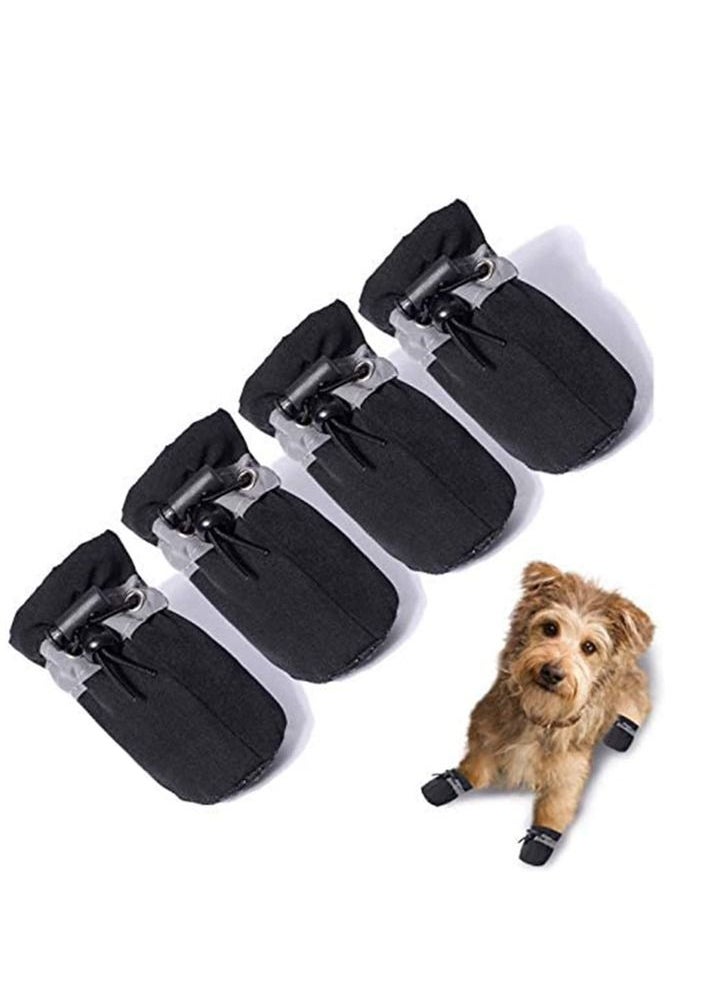 SYOSI Dog Boots, 4 Pcs Light Duty Water Resistant Dog Boots, Winter Dog Shoes with Reflective Straps Anti-Slip Sole Breathable Outdoor Dog Paw Protection  - Image 1