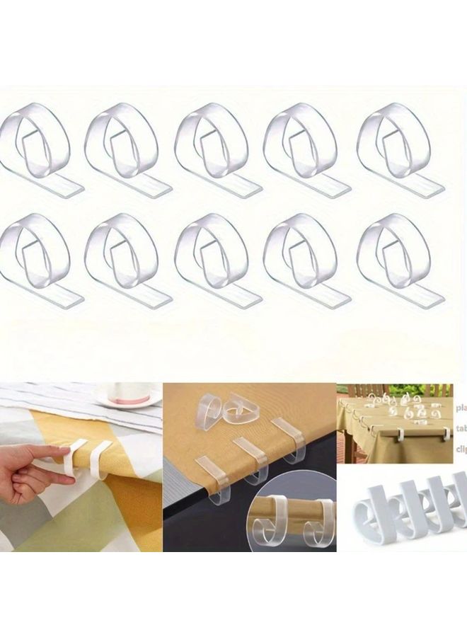 Transparent Tablecloth Clips 12pcs Windproof Anti Slip Durable Plastic Table Runner Holders - Image 1
