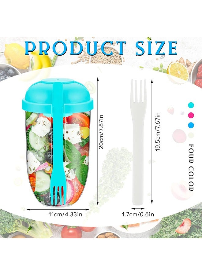 HOMESTAR 1pc, Salad Cup, Salad Shaker, Plastic Healthy Salad Container (with Fork), Salad Dressing Rack, Picnic Lunch Breakfast Salad Cup, Kitchen Supplies, Kitchen Gadgets, Back To School Supplies 1000ml - Image 2